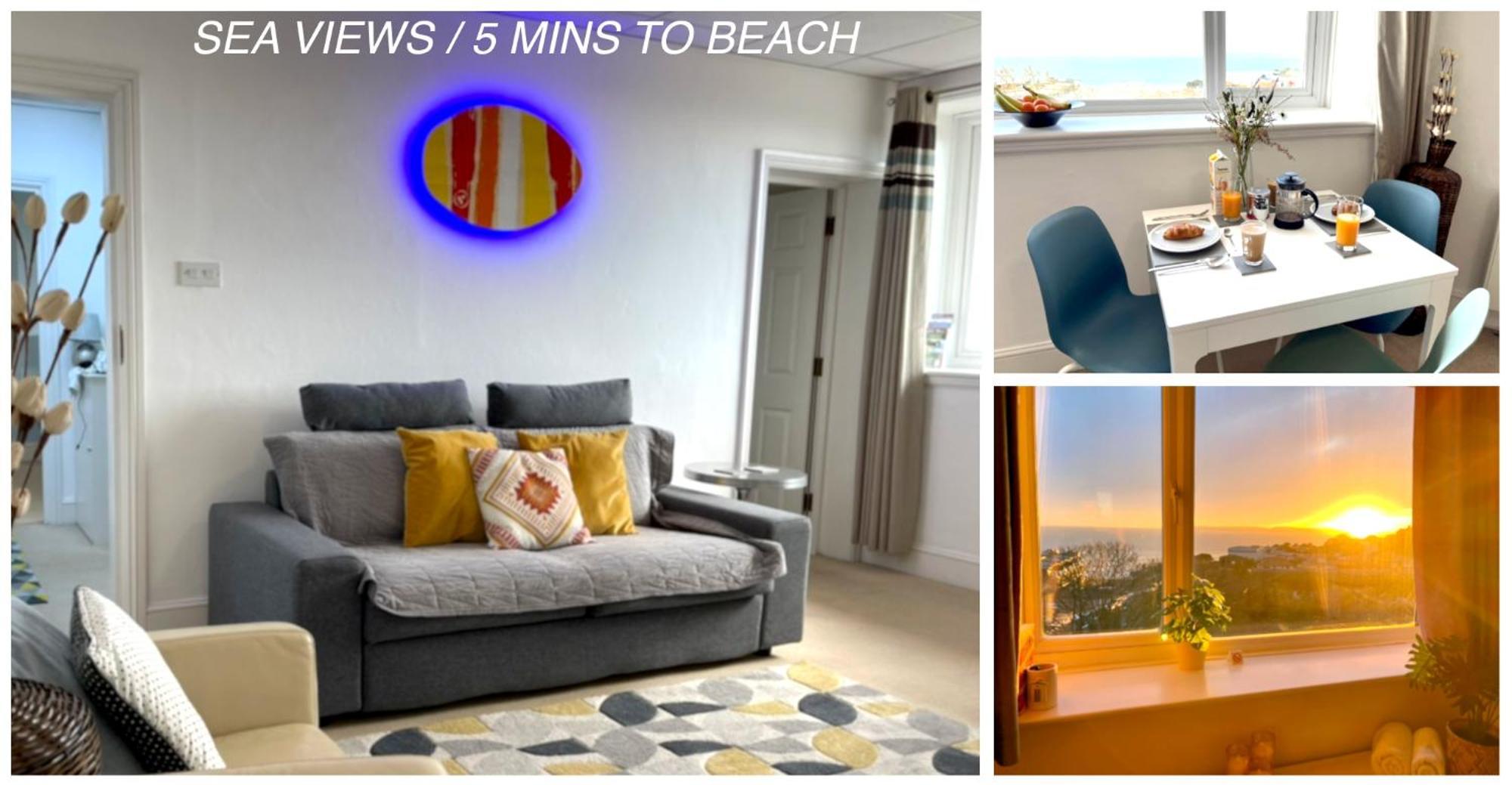 Sea View Family Stay By Beach Gym & Parking Bournemouth Exteriör bild